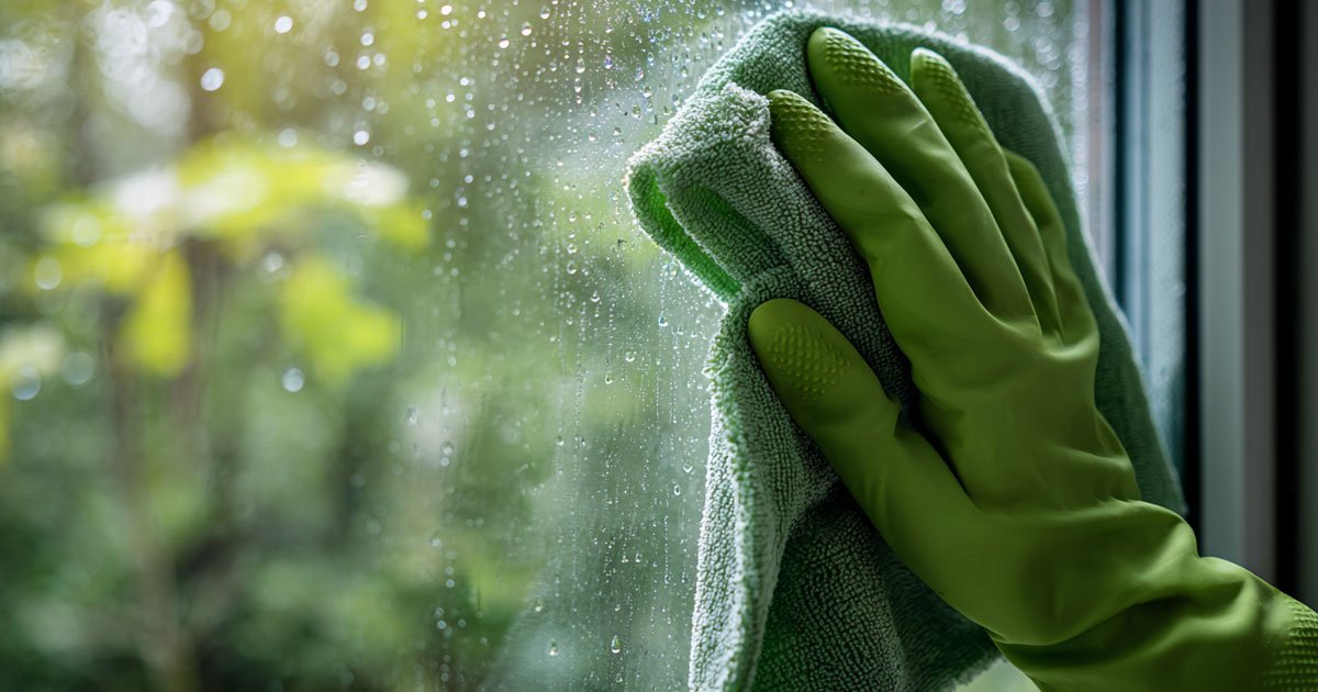 cleaning aluminum window and door frames